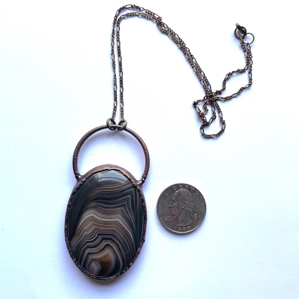 Copper Botswana Agate pendant Necklace
